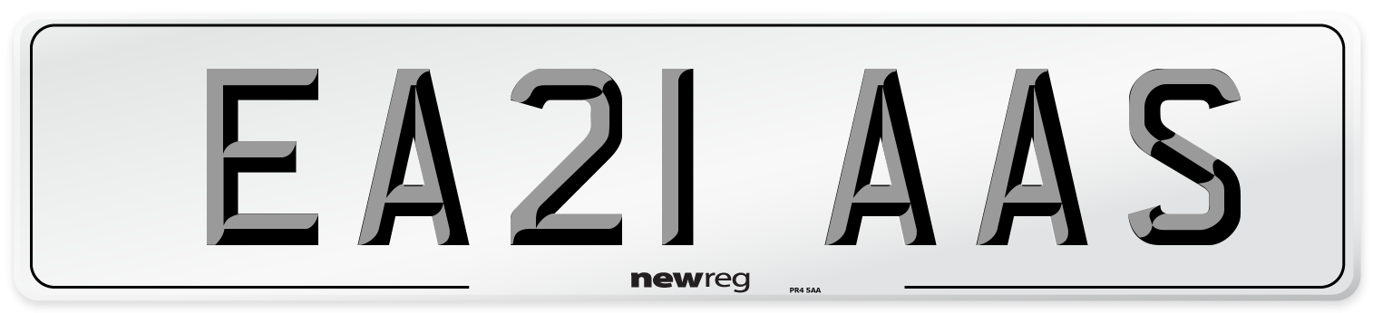 EA21 AAS Number Plate from New Reg